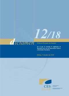 Dictamen 12/18 sobre el Proyecto de Decreto por el que se aprueba el Reglamento de Desarrollo de la Ley de Espectáculos Públicos y Actividades de Desarrollo